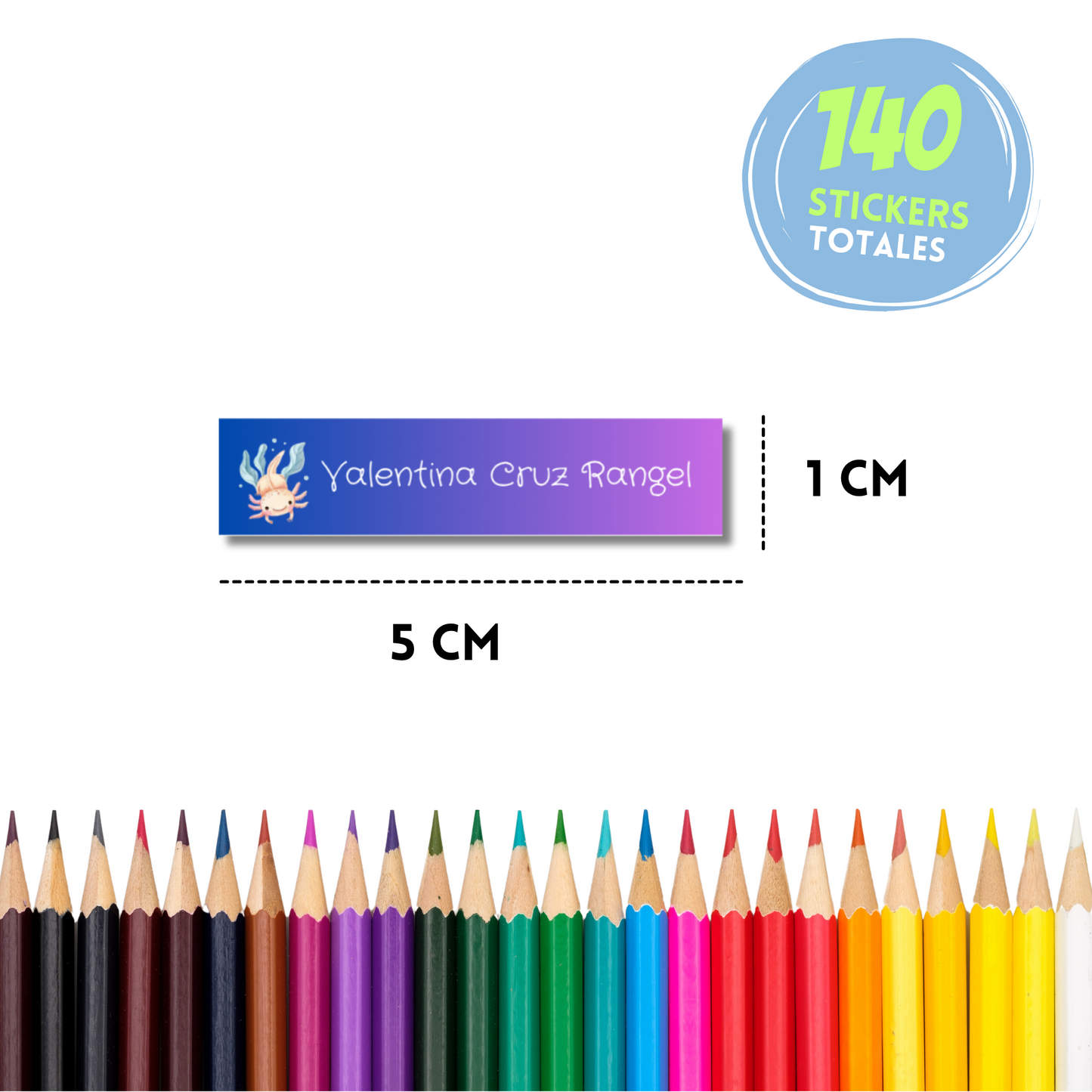 Ajolote nadando Stickers para libros, libretas, cuadernos