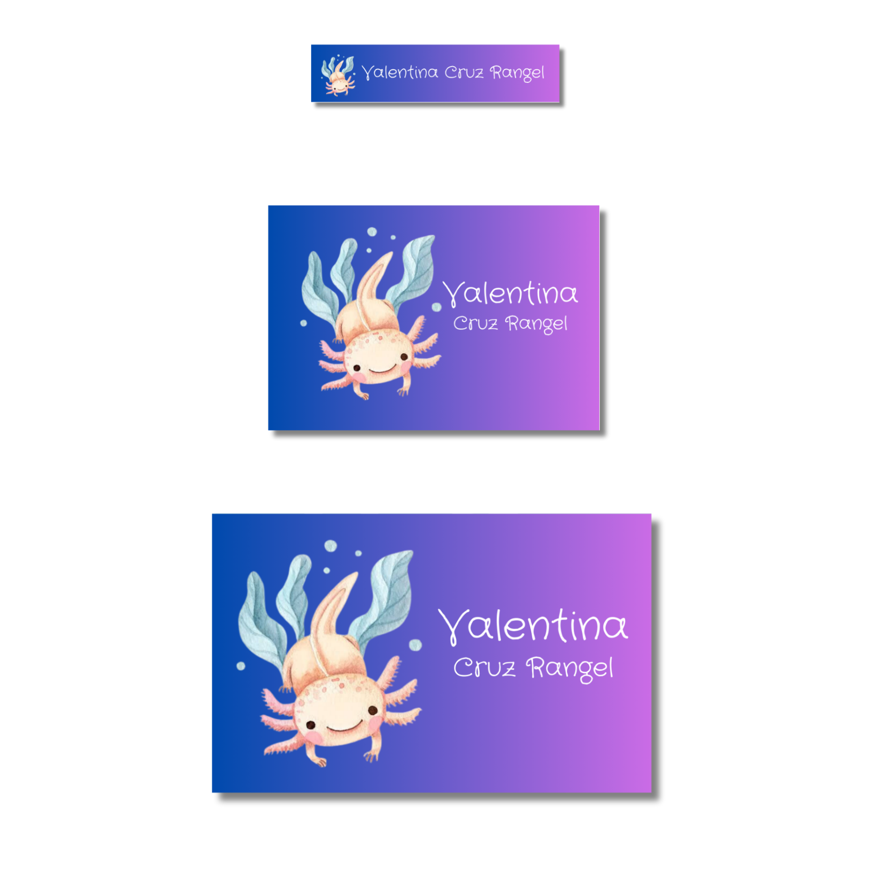 Ajolote nadando etiquetas adhesivas personalizadas