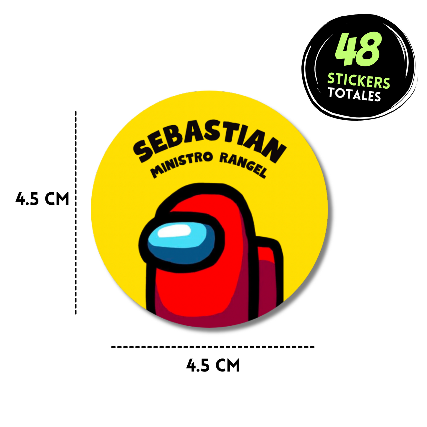 Among us rojo amigos Stickers de papel  redondas personalizadas