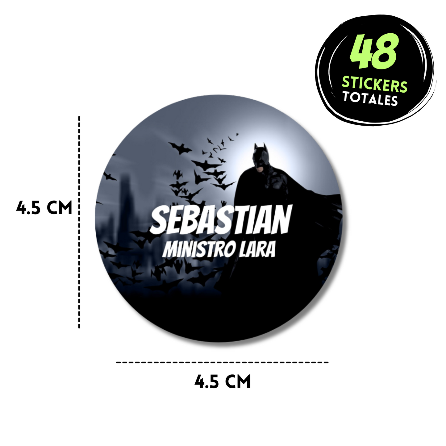 Batman noche Stickers de papel  redondas personalizadas