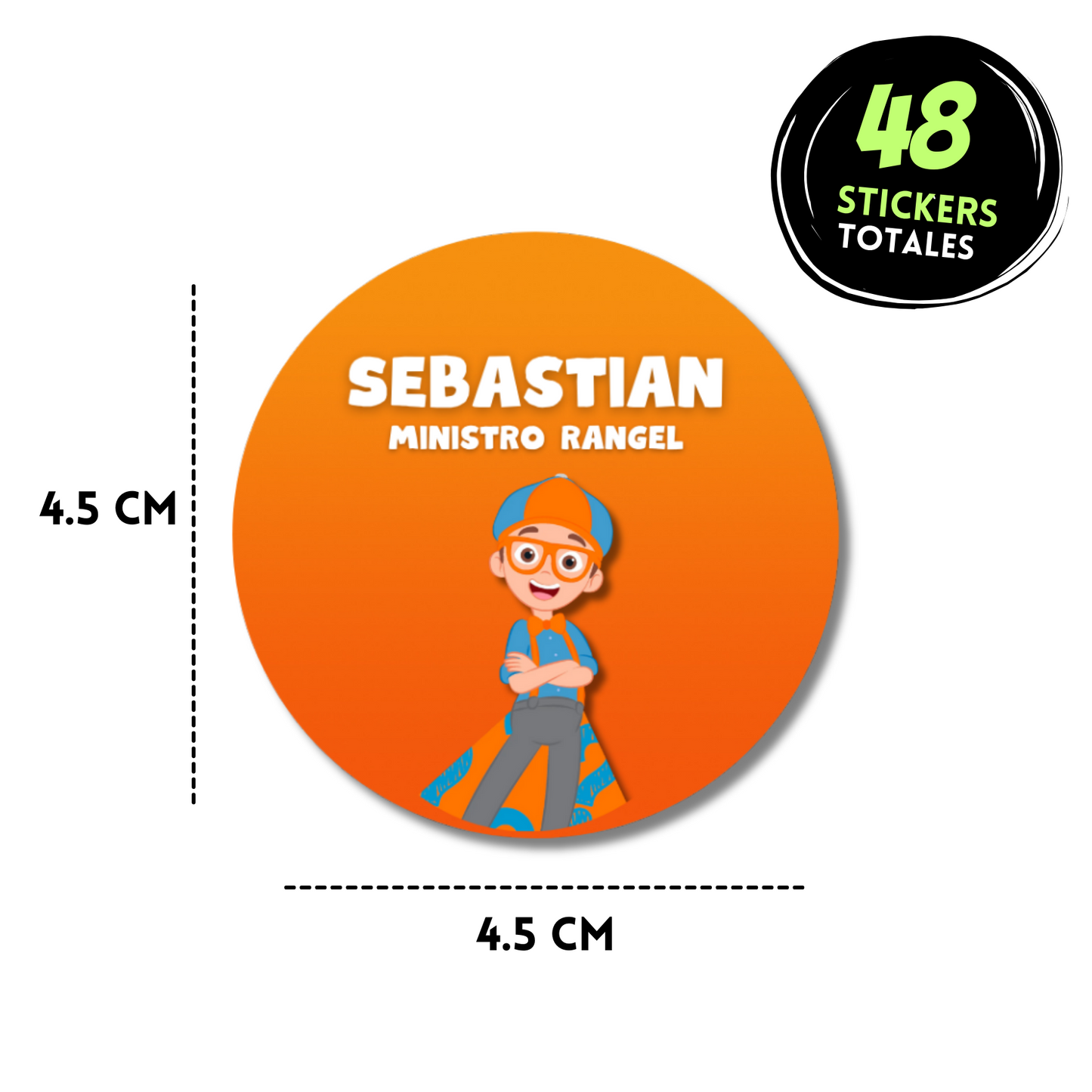 Blippi  Stickers de papel  redondas personalizadas