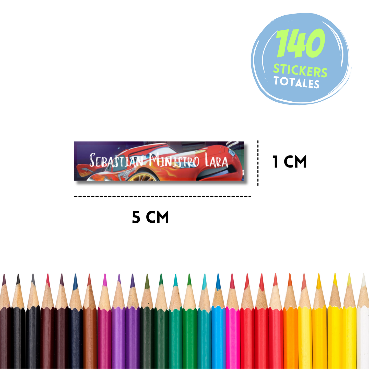 Cars Rayo McQueen Stickers para libros, libretas, cuadernos