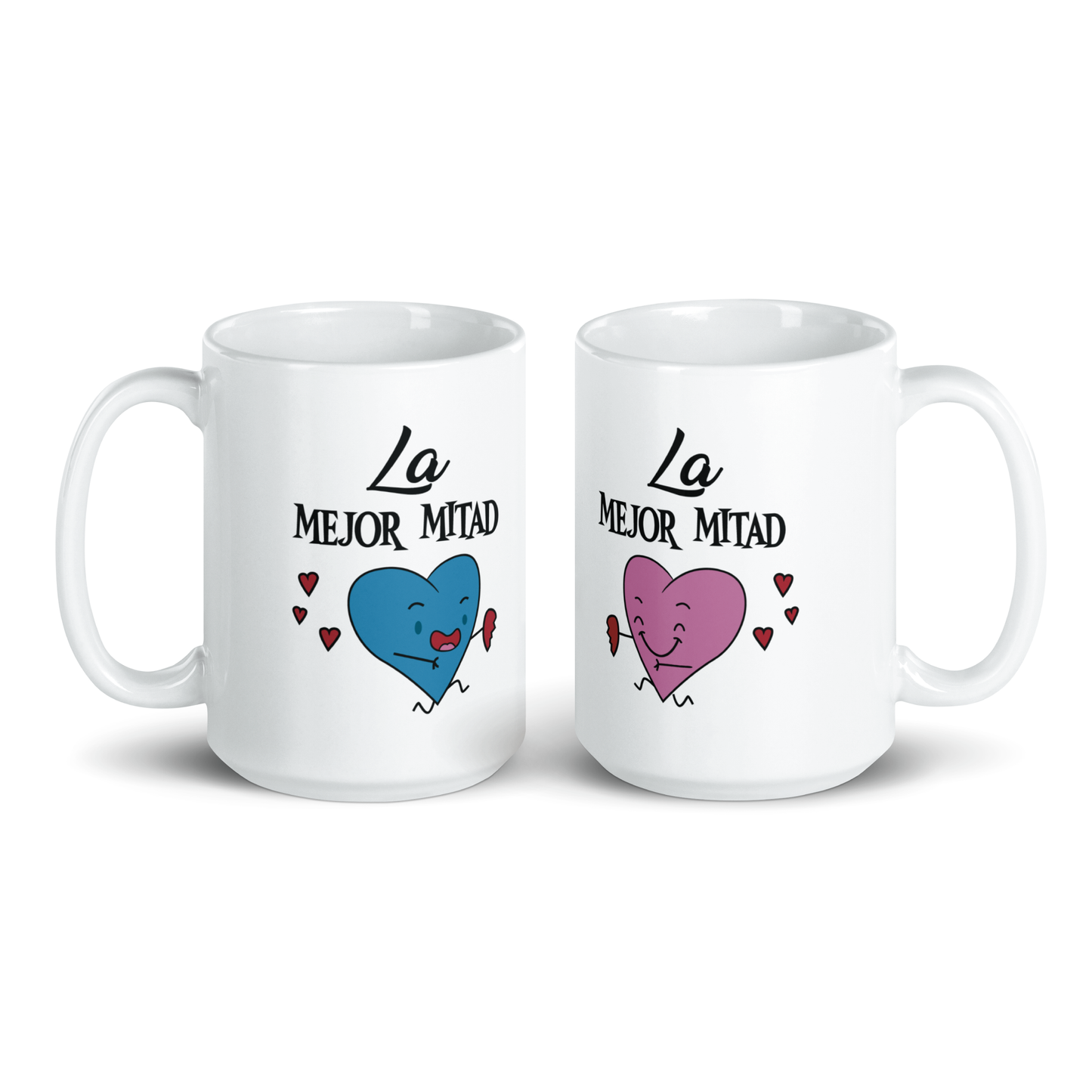 Corazón La Mejor Mitad  Kit Tazas
