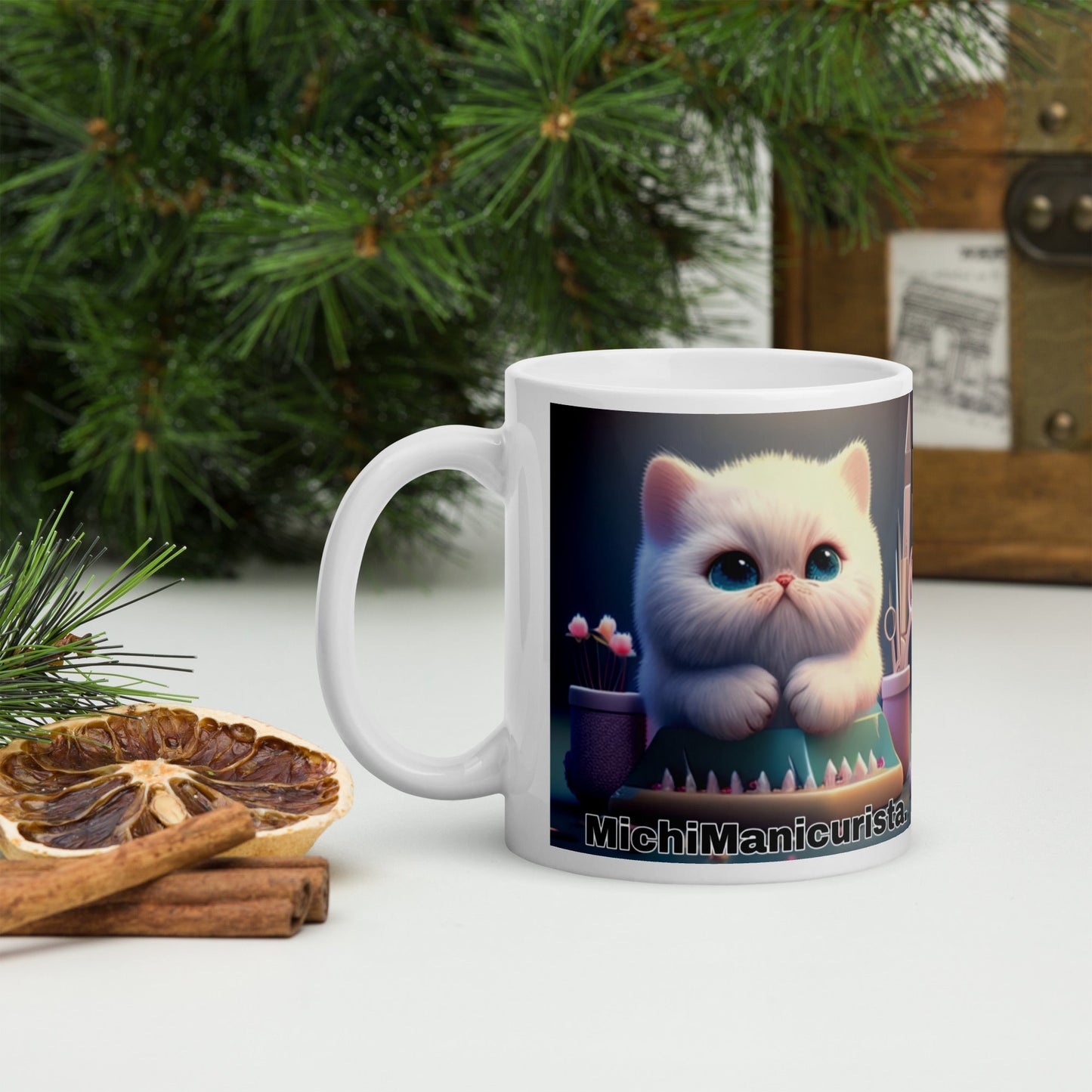 Gato Profesiones Michi Manicurista Taza