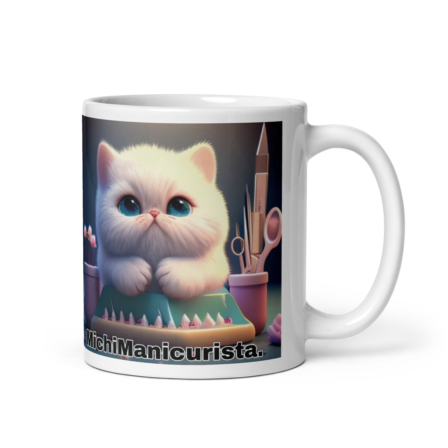 Gato Profesiones Michi Manicurista Taza