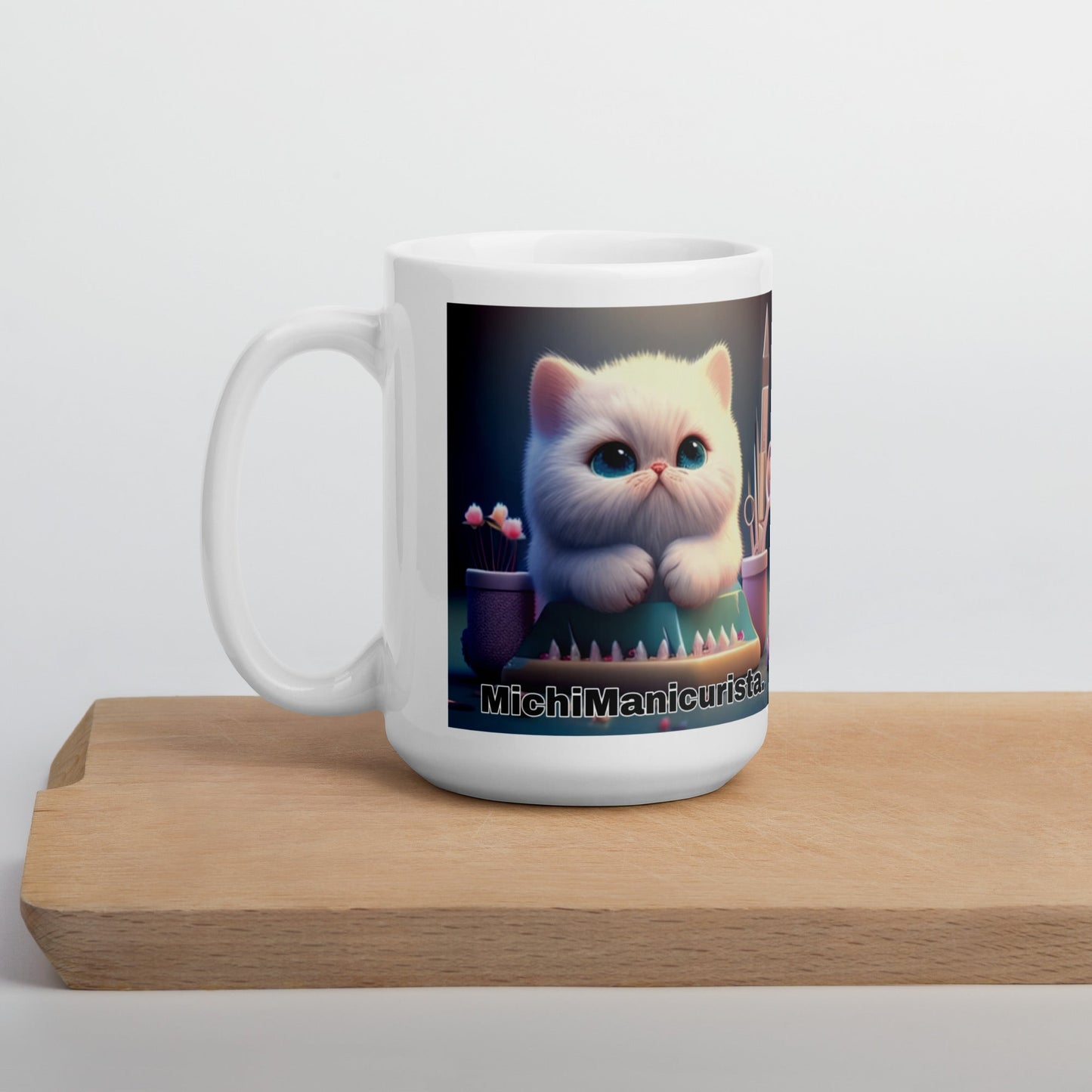 Gato Profesiones Michi Manicurista Taza