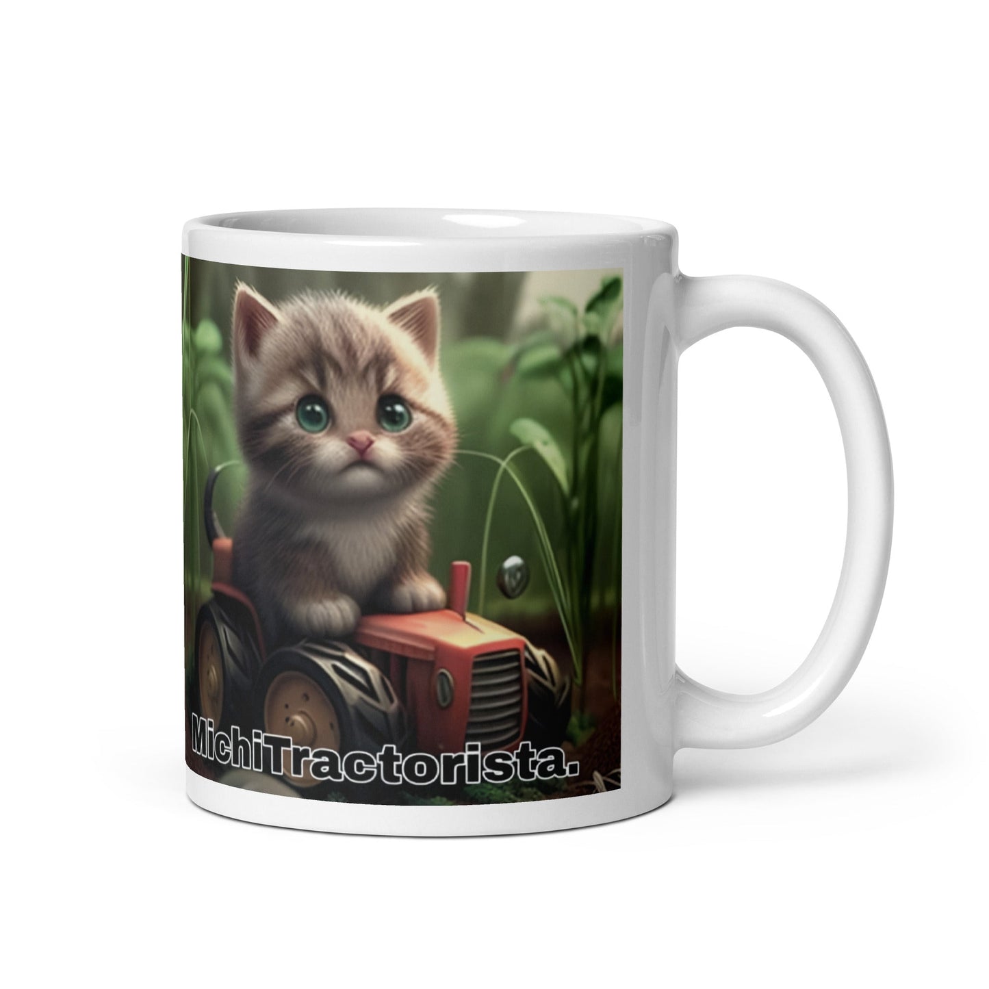 Gato Profesiones Michi Tractorista Taza