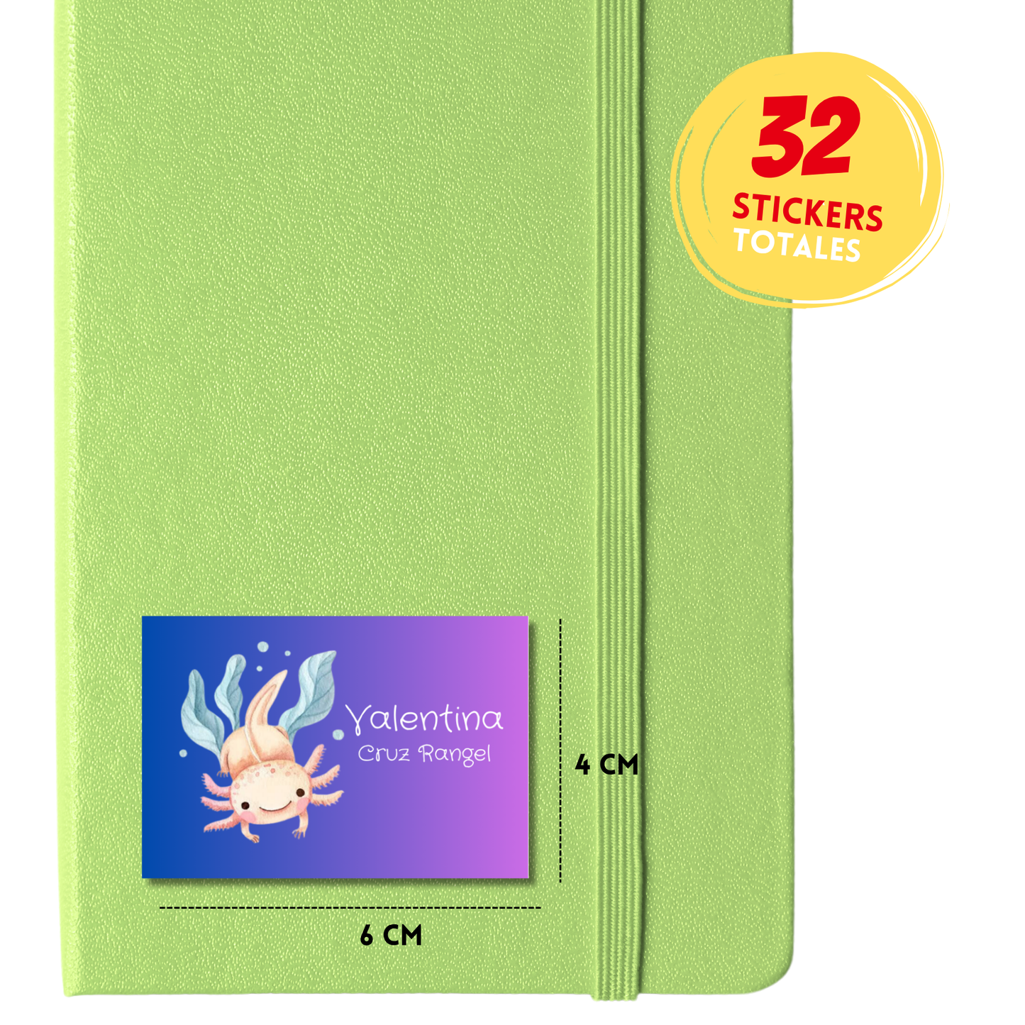 Ajolote nadando etiquetas adhesivas personalizadas tipo stickers