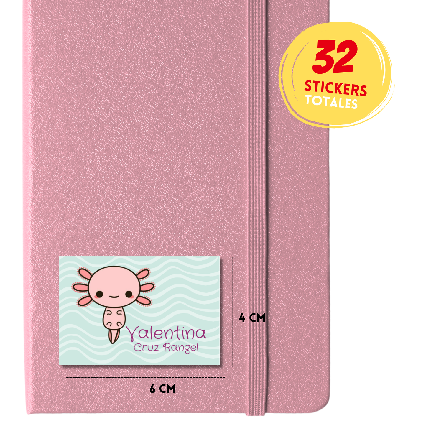 Ajolote etiquetas adhesivas personalizadas tipo stickers