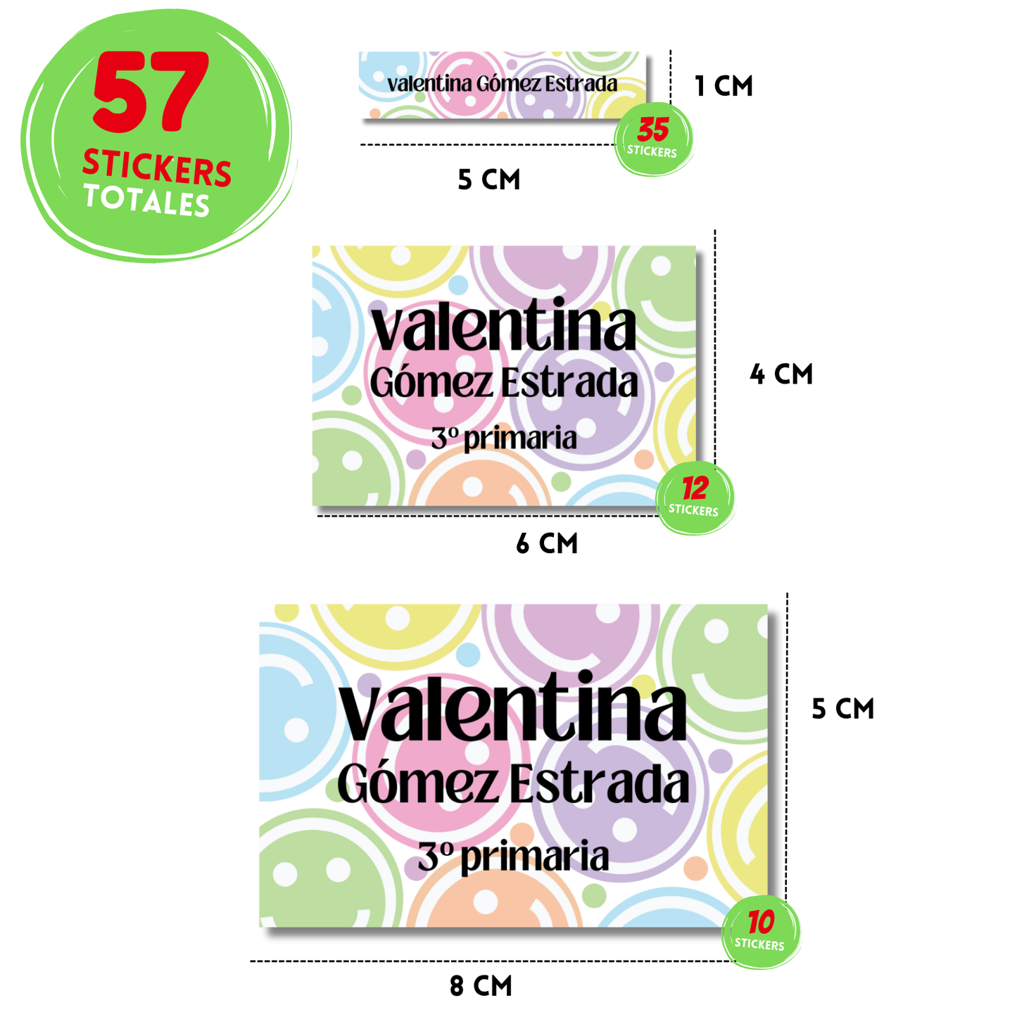 Caritas felices colores Escolares Personalizadas Libretas, Libros y Lápices