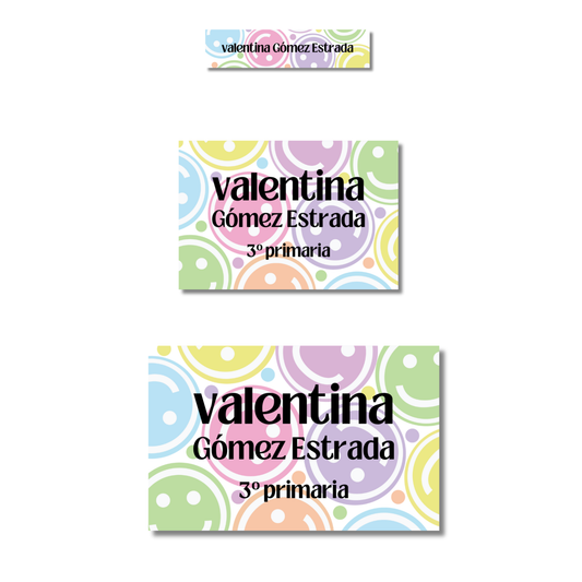 Caritas felices colores Escolares Personalizadas Libretas, Libros y Lápices