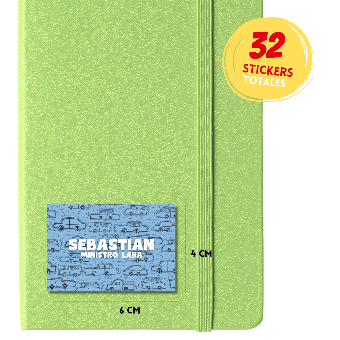 Carros Fondo Azul etiquetas adhesivas personalizadas tipo stickers