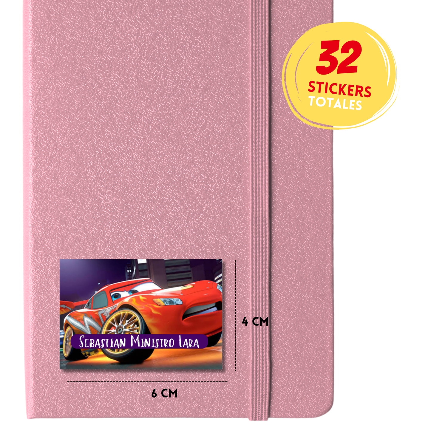 Cars Rayo McQueen etiquetas adhesivas personalizadas tipo stickers