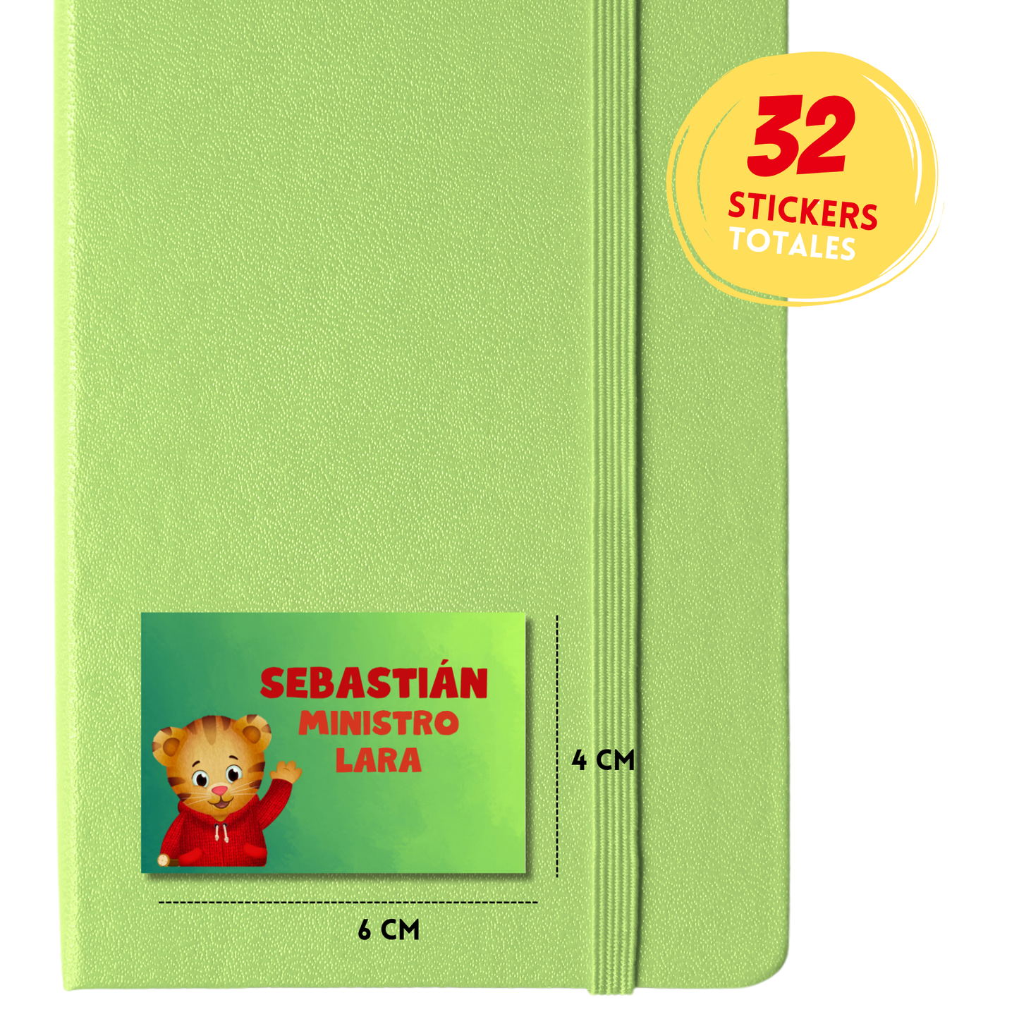 Daniel El Tigre Etiquetas Escolares Personalizadas Libretas, Libros y Lápices