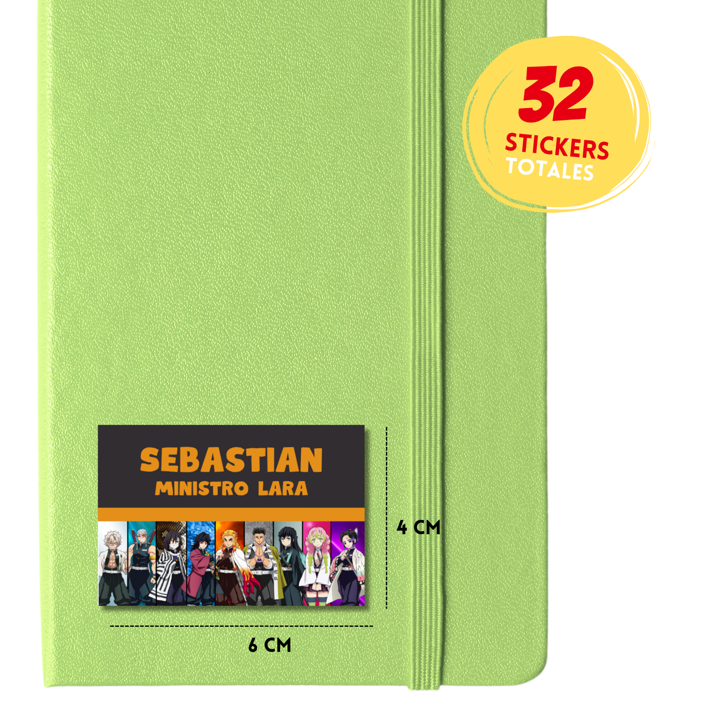 Demon Slayer Etiquetas Escolares Personalizadas Libretas, Libros y Lápices