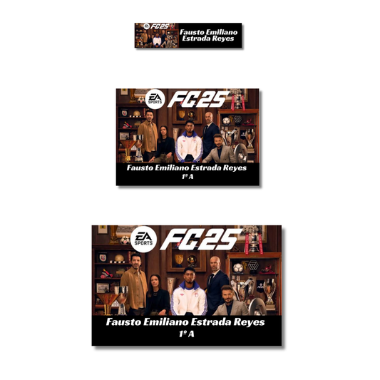 FC25 Etiquetas Escolares Personalizadas Libretas, Libros y Lápices