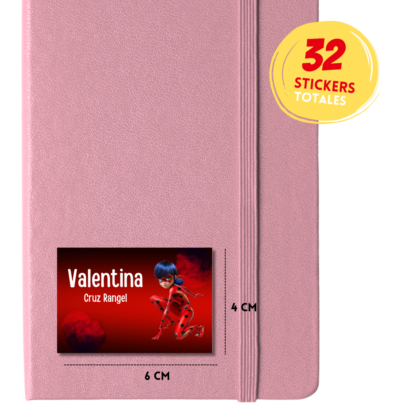 Miraculous Ladybug Etiquetas Escolares Personalizadas Libretas, Libros y Lápices