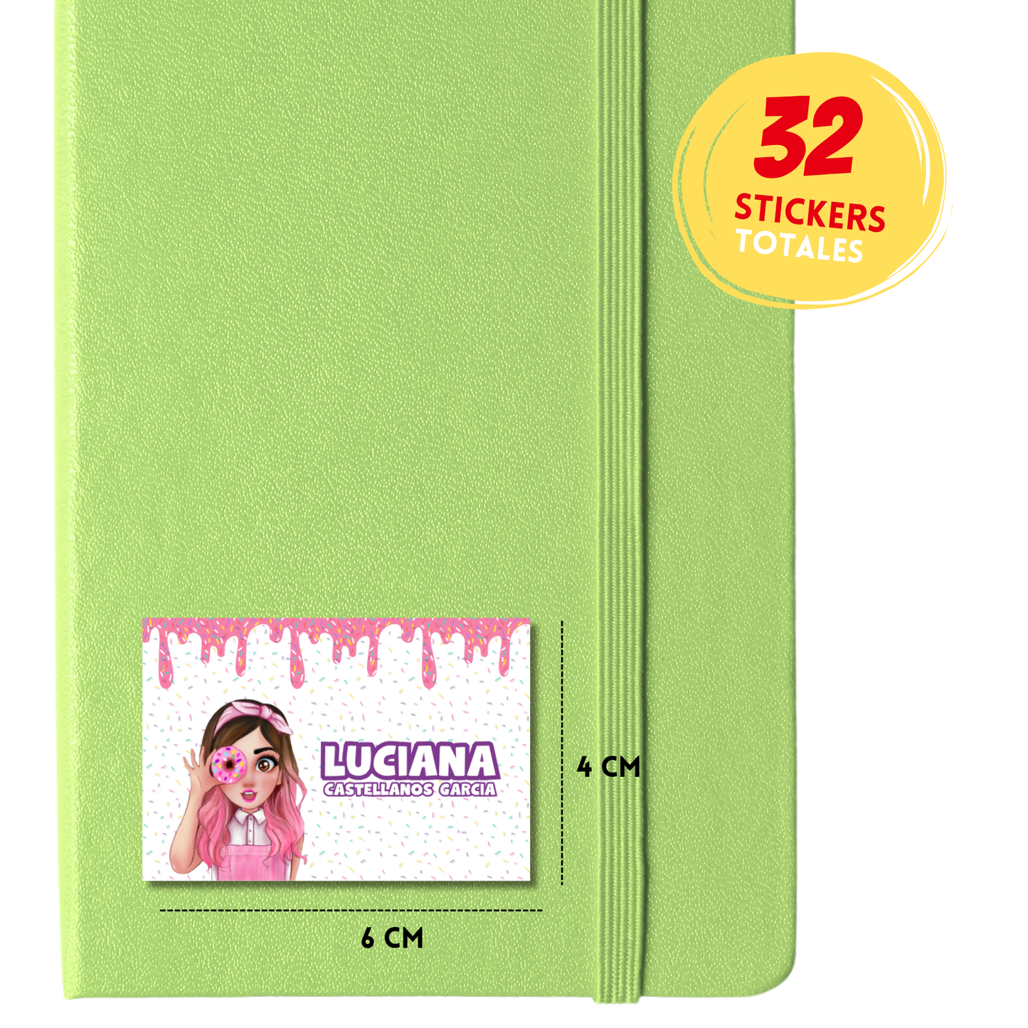 Mis Pastelitos Etiquetas Escolares Personalizadas Libretas, Libros y Lápices