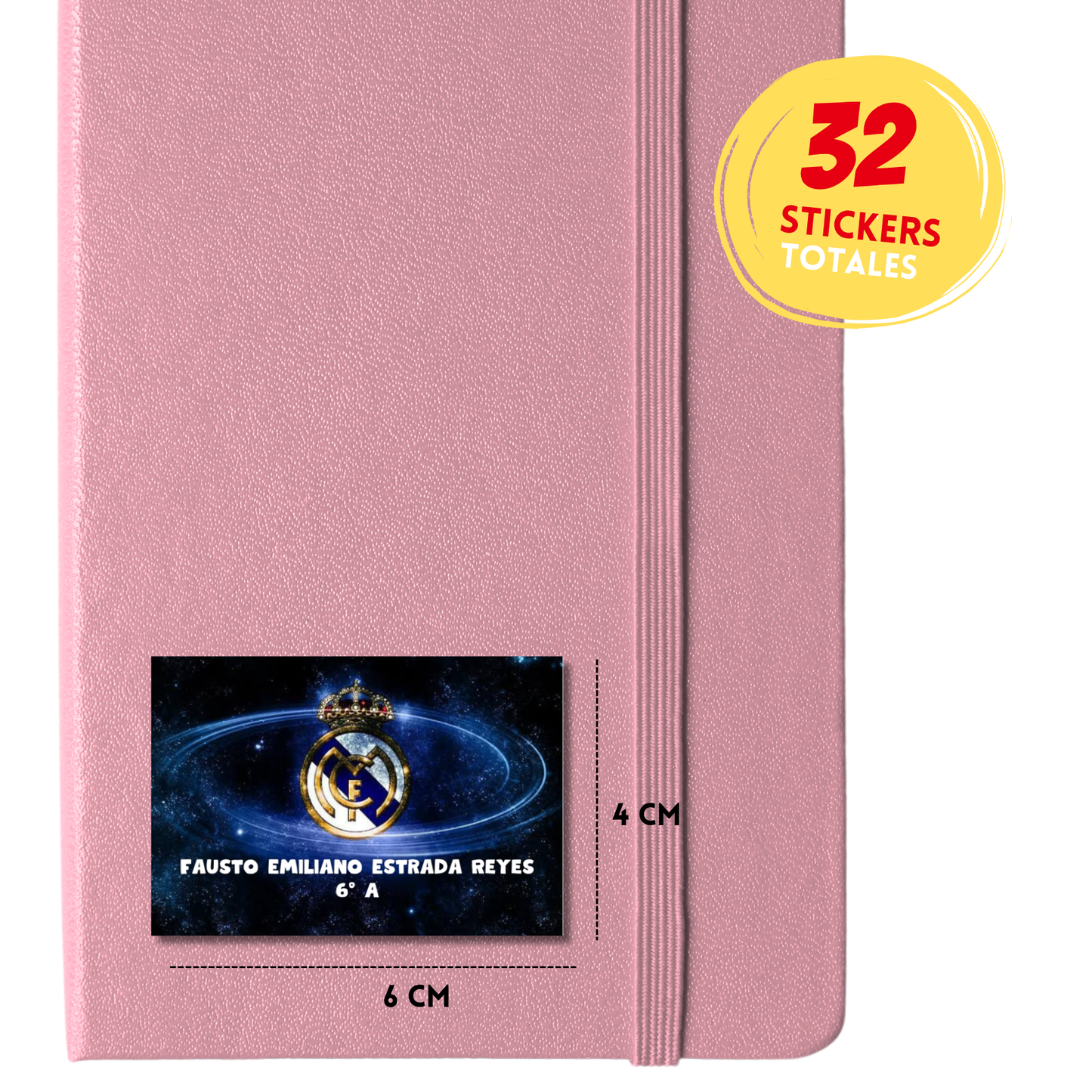 Real Madrid Logo Etiquetas Escolares Personalizadas Libretas, Libros y Lápices