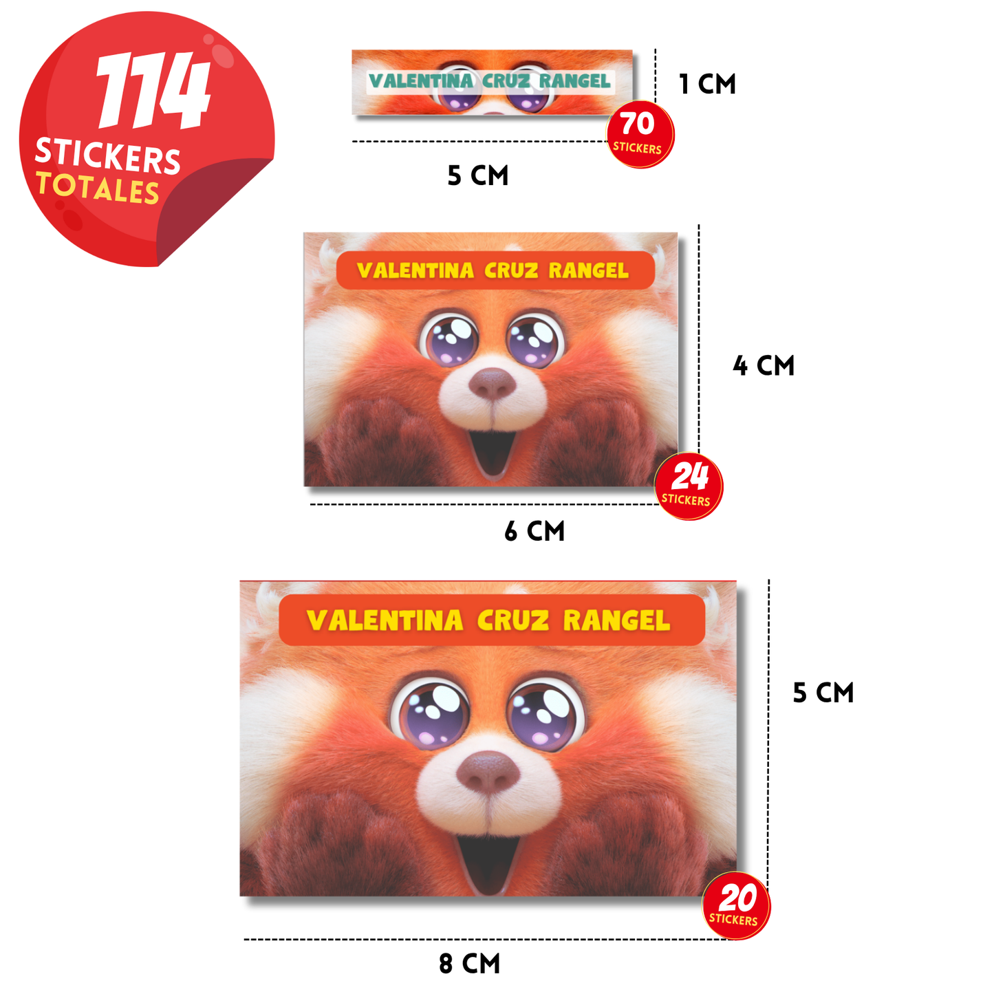 Red Etiquetas Escolares Personalizadas Libretas, Libros y Lápices