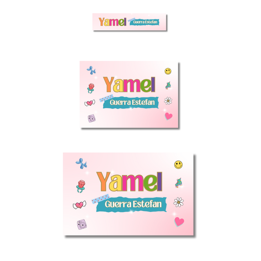 Retro Etiquetas Escolares Personalizadas Libretas, Libros y Lápices