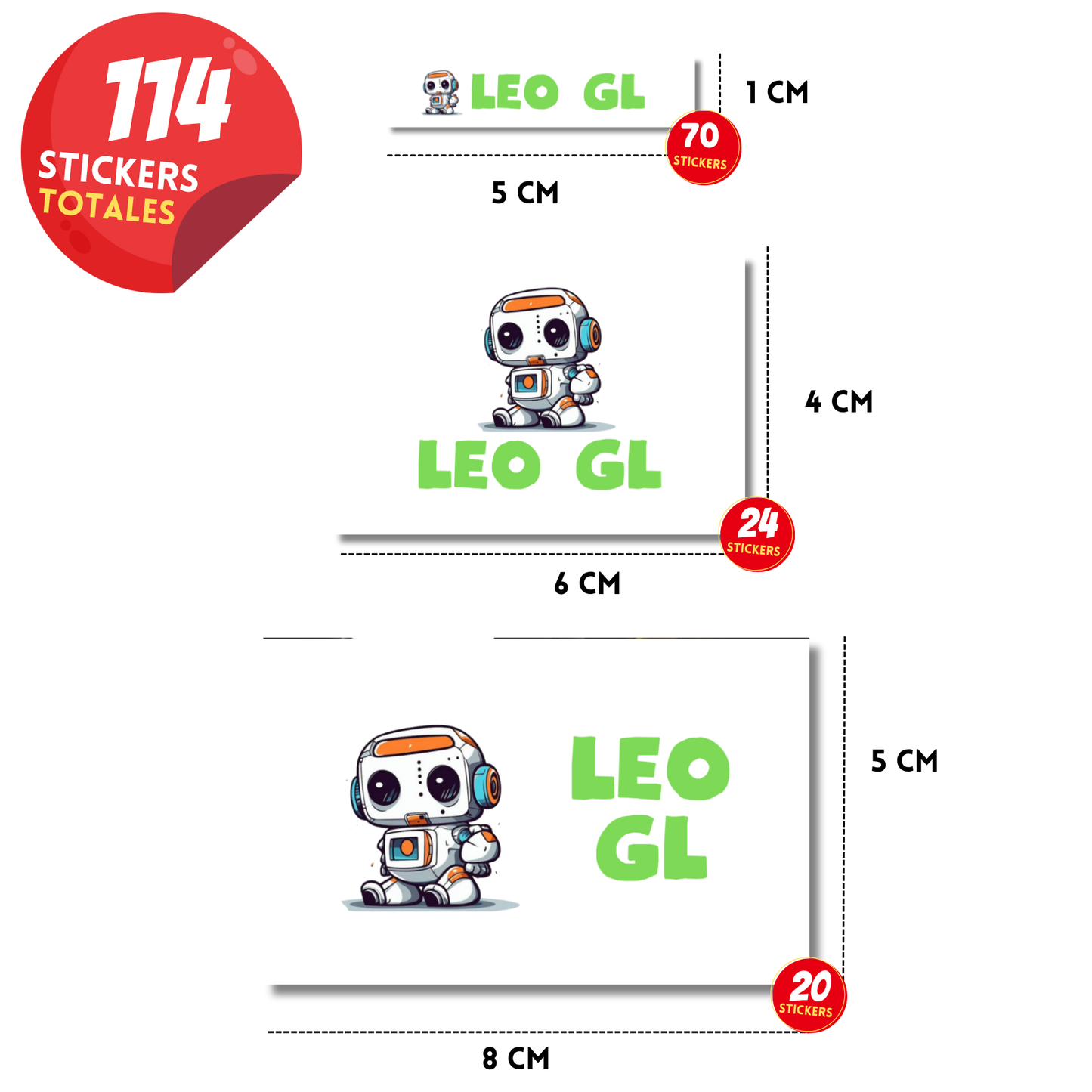 Robot Etiquetas Escolares Personalizadas Libretas, Libros y Lápices