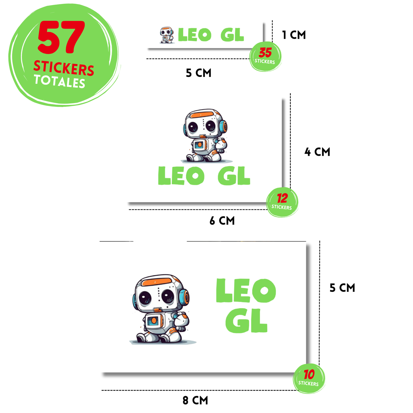 Robot Etiquetas Escolares Personalizadas Libretas, Libros y Lápices