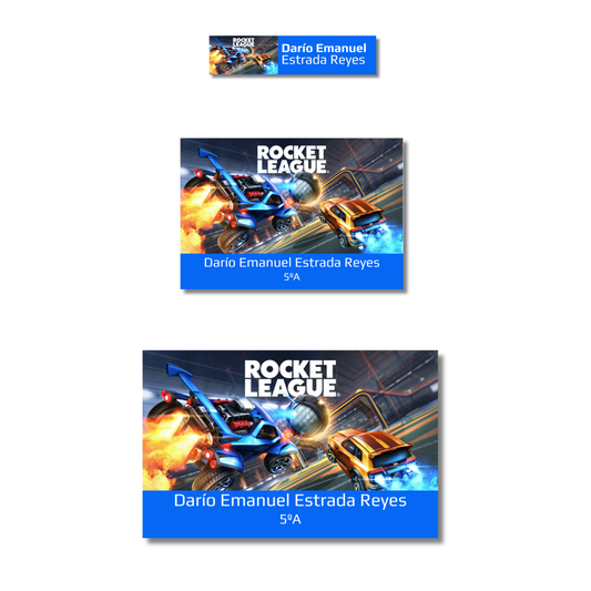 Rocket League Etiquetas Escolares Personalizadas Libretas, Libros y Lápices