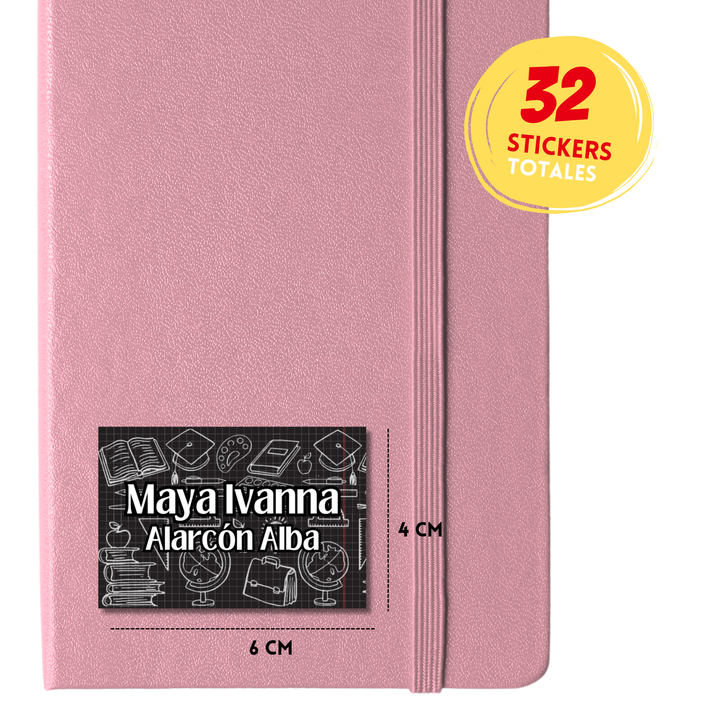 Scholar Pizarrón Etiquetas Escolares Personalizadas Libretas, Libros y Lápices