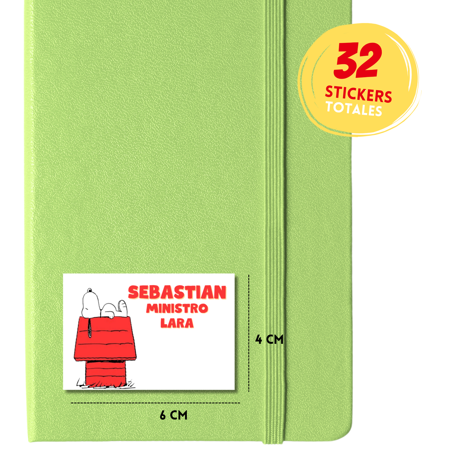 Snoopy Etiquetas Escolares Personalizadas Libretas, Libros y Lápices