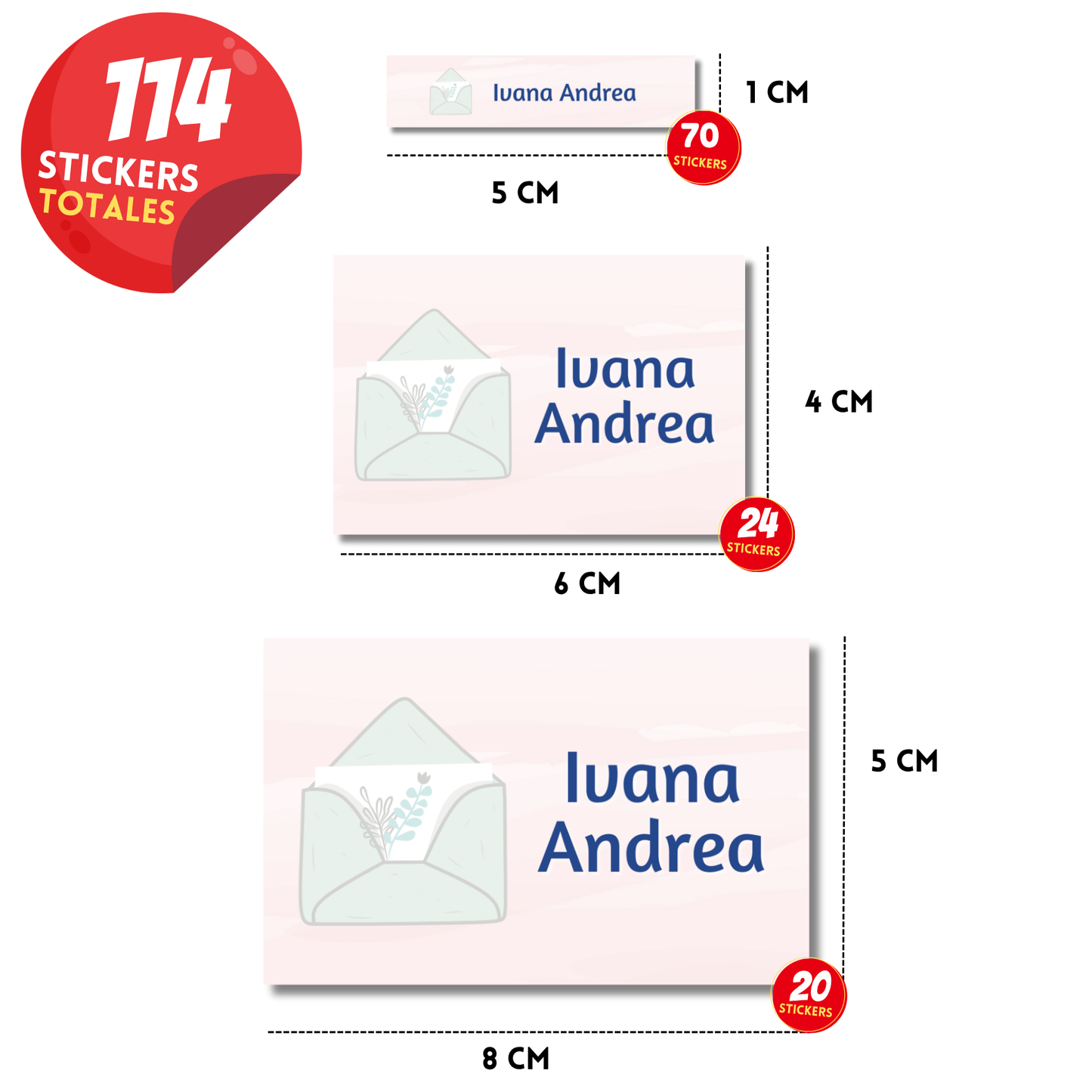 Sobre Aesthetic Etiquetas Escolares Personalizadas Libretas, Libros y Lápices