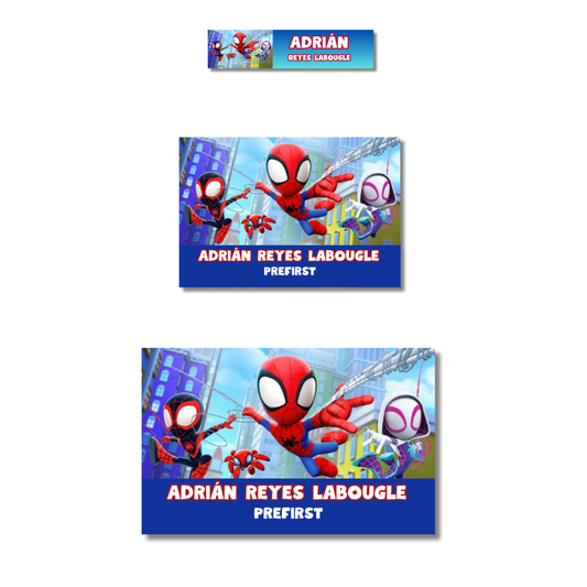 Spidey y Amigos Escolares Personalizadas Libretas, Libros y Lápices