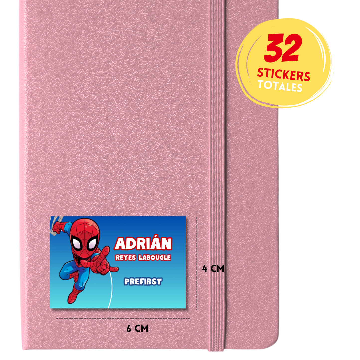 Spidey Etiquetas Escolares Personalizadas Libretas, Libros y Lápices