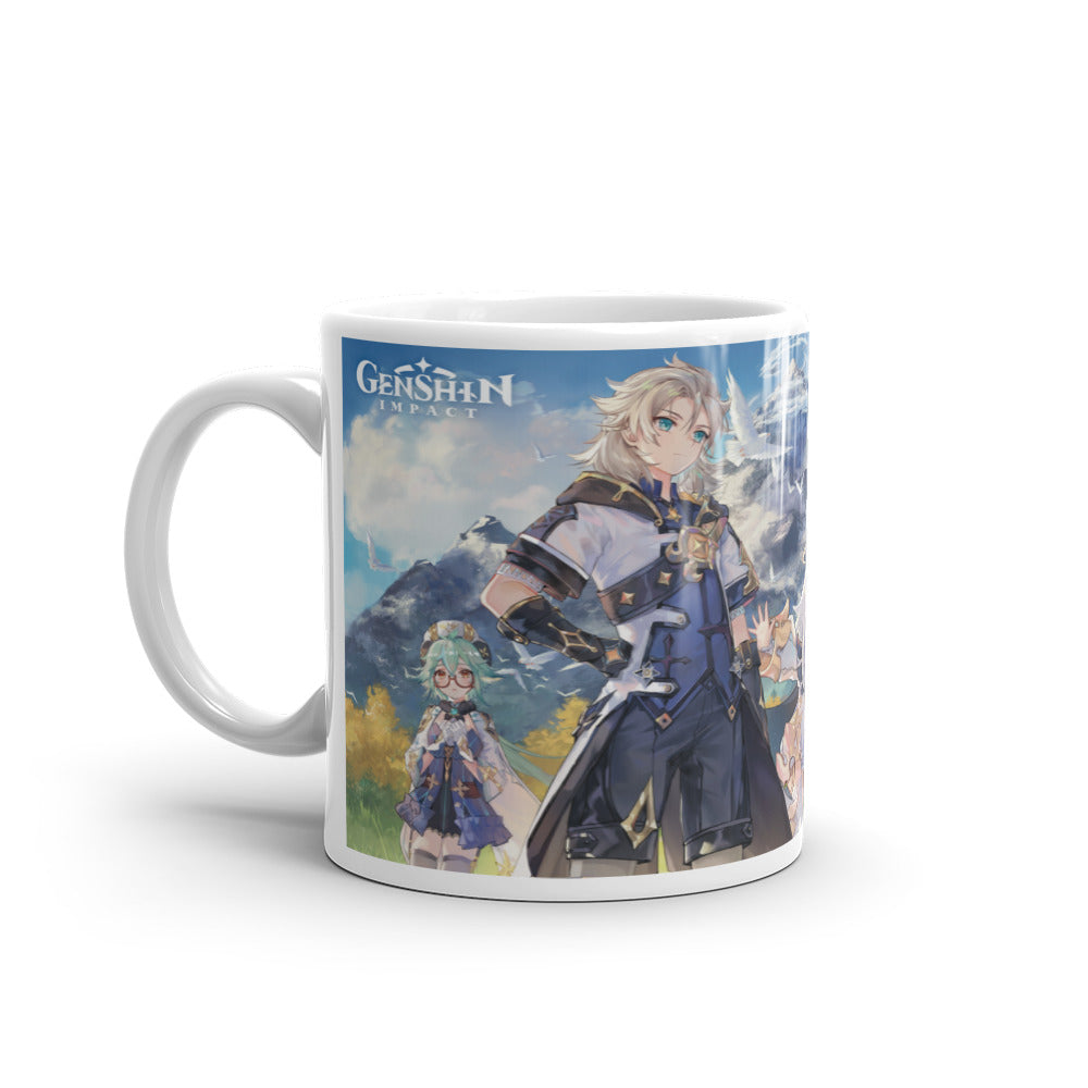 Genshin Impact Albedo y Aether Videojuego Taza