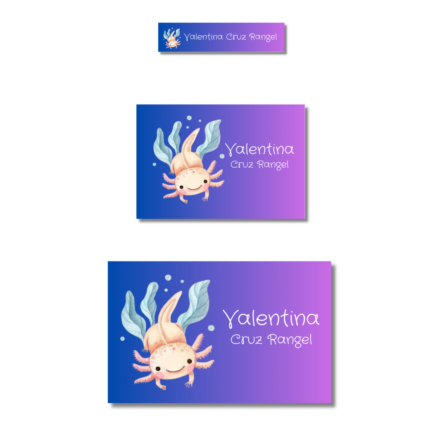 Ajolote nadando etiquetas adhesivas personalizadas 