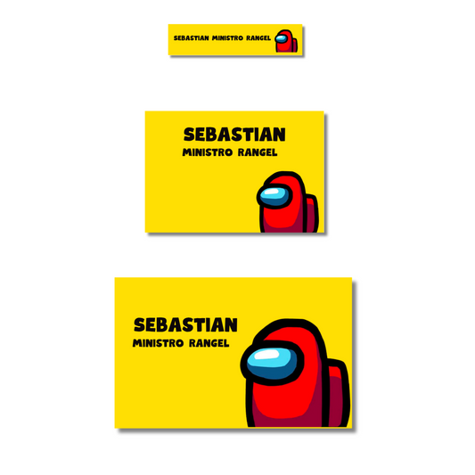 Among us rojo etiquetas adhesivas personalizadas