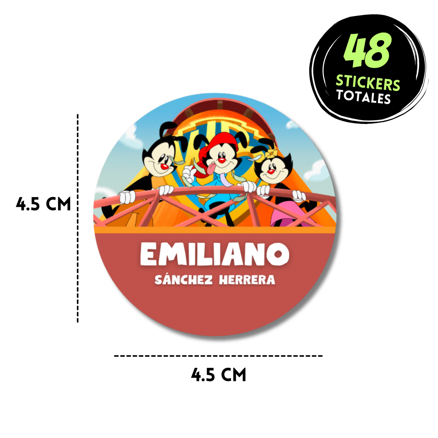 Animaniacs Stickers de papel  redondas personalizadas