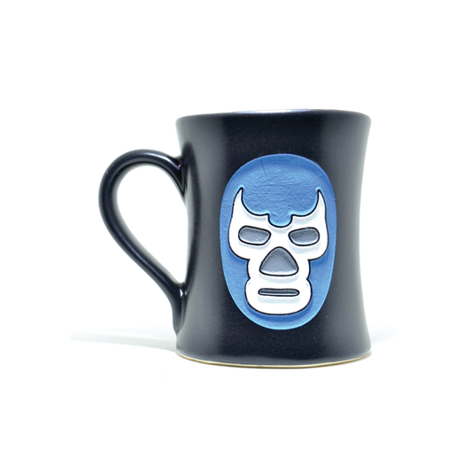Taza Mexicana Artesanal Lucha Libre Máscara Blue Demon