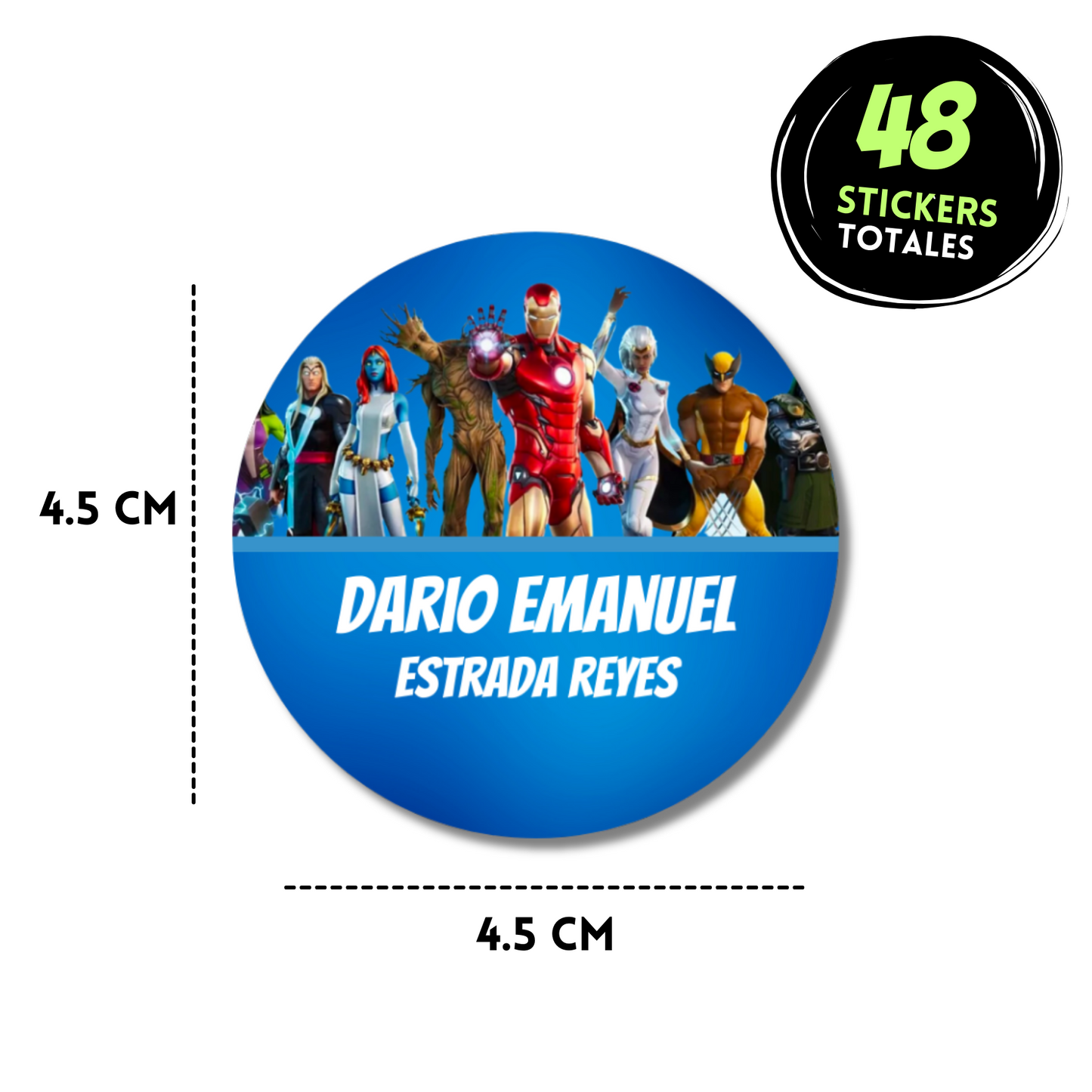 Avengers fornite marvel Stickers de papel  redondas personalizadas