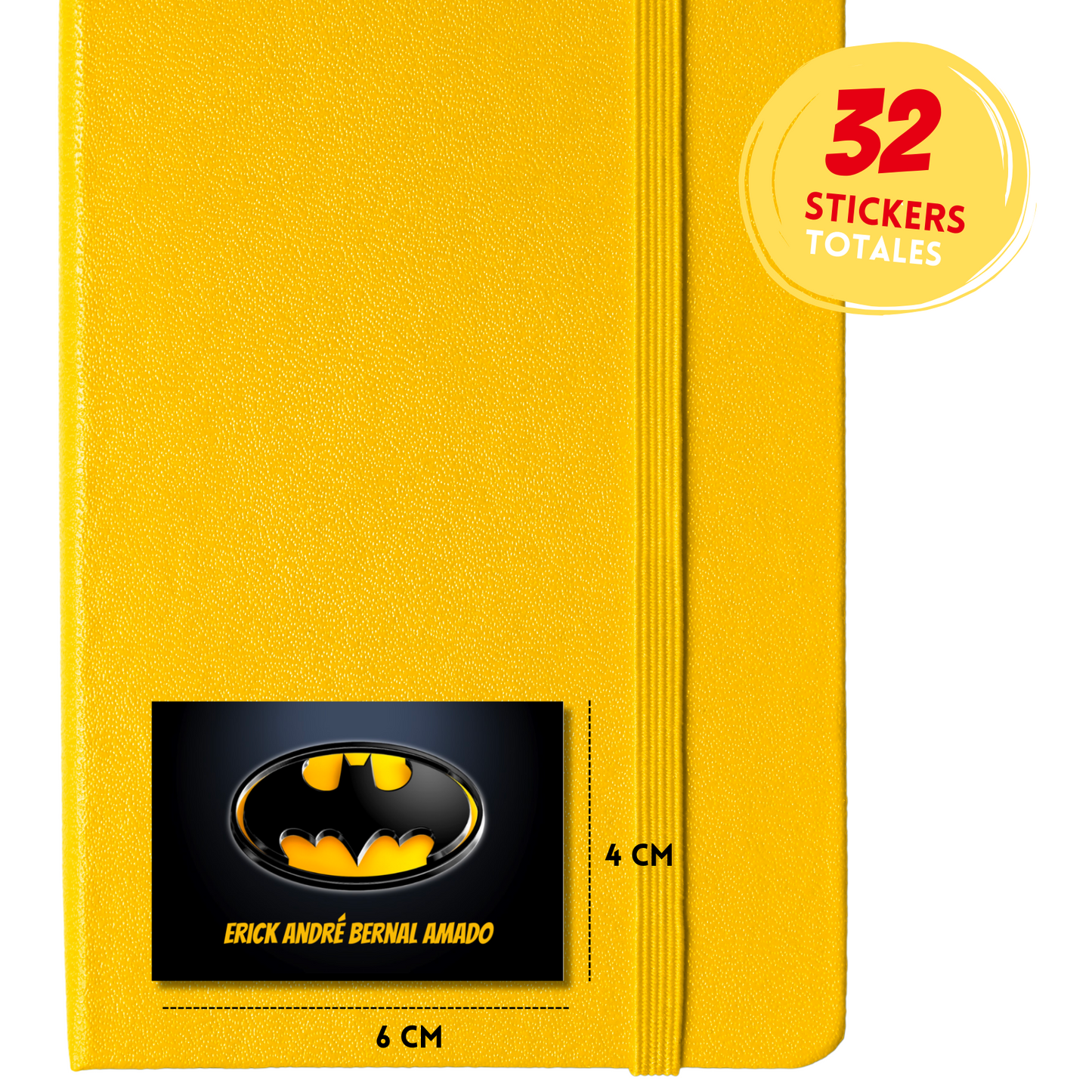 Batman Logo Personalized School Labels Notebooks, Books and Pencils 