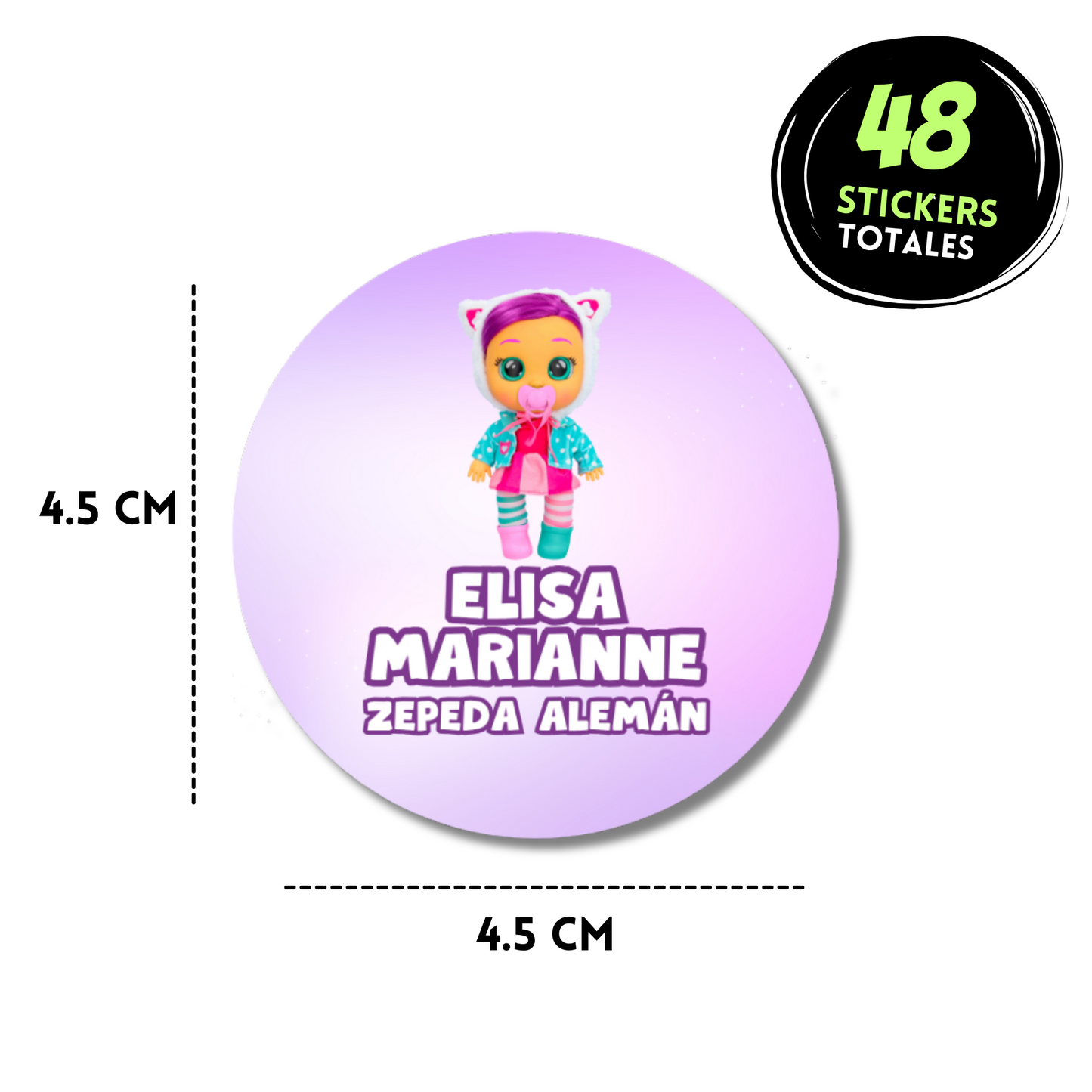 Bebés llorones Stickers de papel  redondas personalizadas