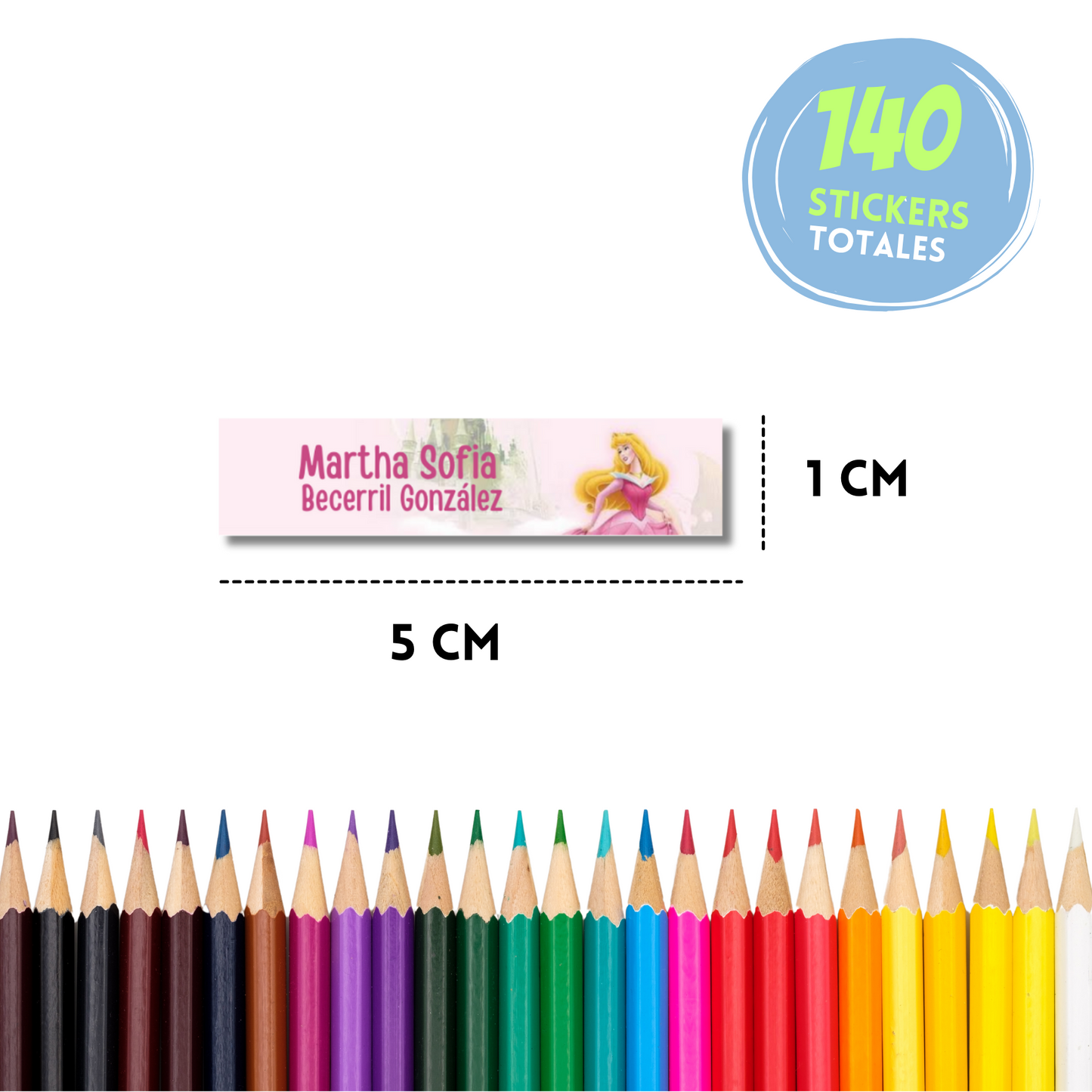 Bella durmiente Aurora Castillo Stickers para libros, libretas, cuadernos