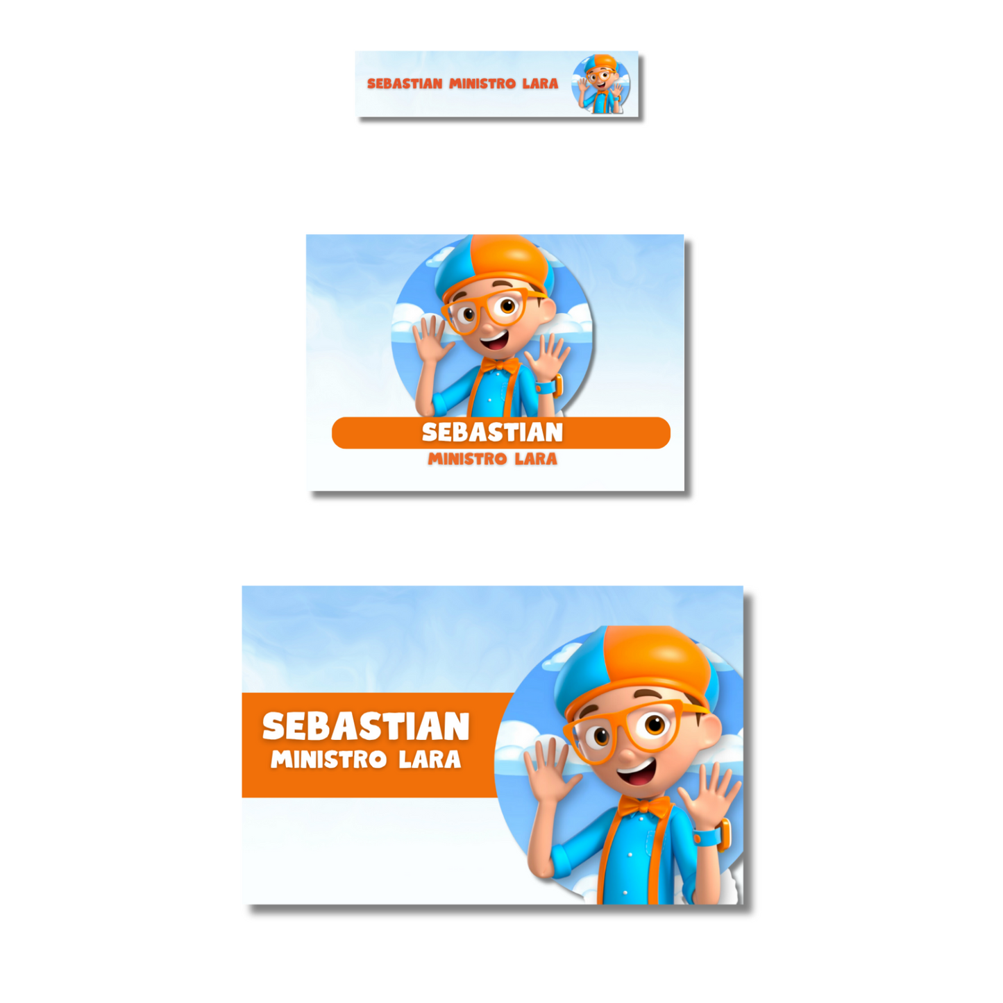 Blippi hola etiquetas adhesivas personalizadas