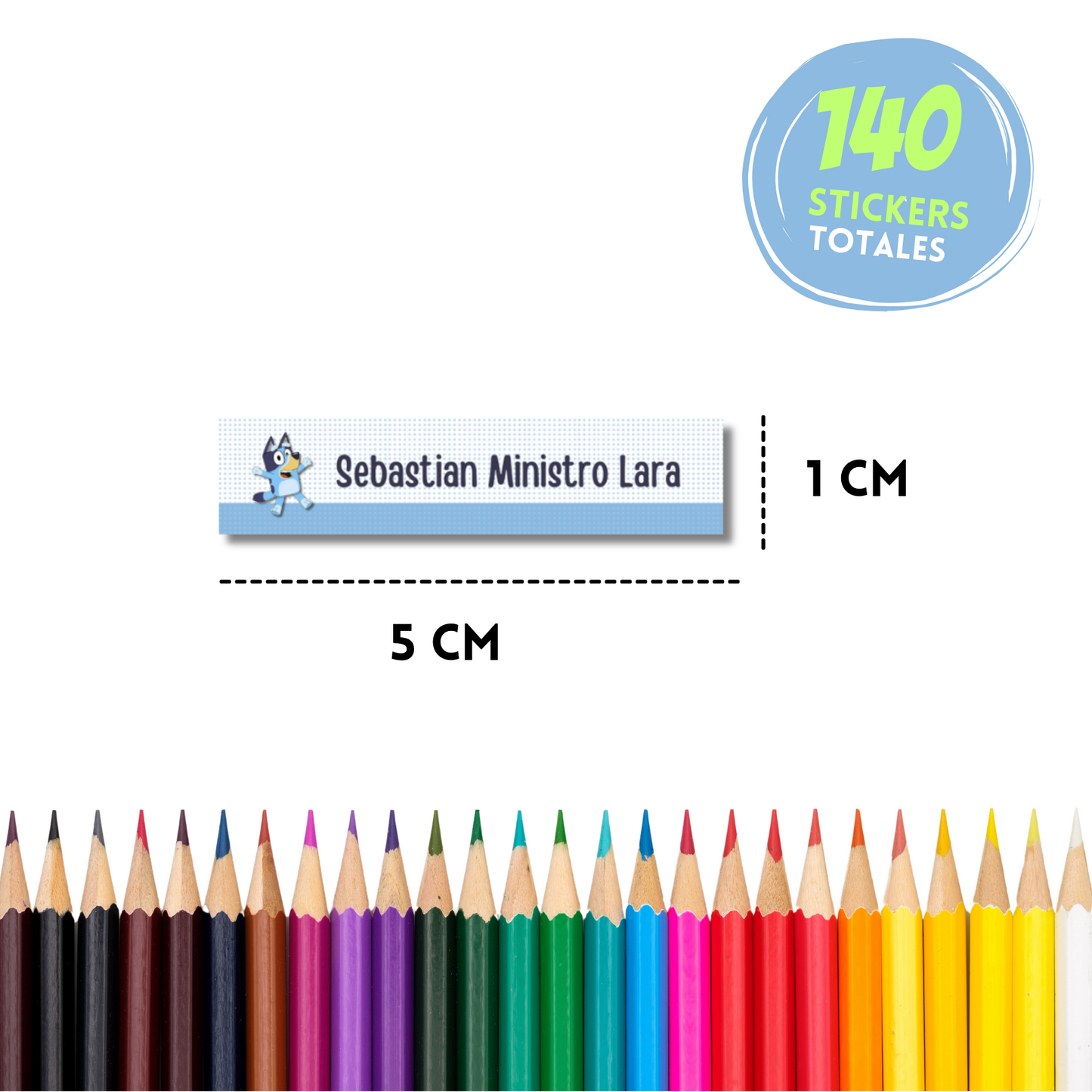 Bluey Stickers para libros, libretas, cuadernos