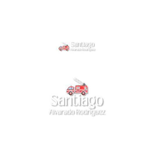 Camión bomberos, etiqueta lavable para tuppers y termos - Kuppani
