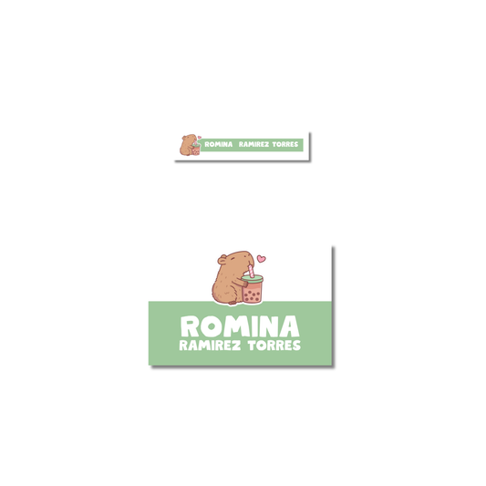 Capibara, etiquetas ropa, personalizadas, textil, DTF