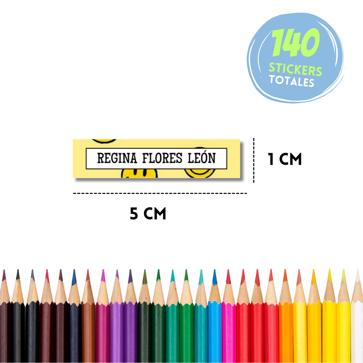 Carita feliz Stickers para libros, libretas, cuadernos