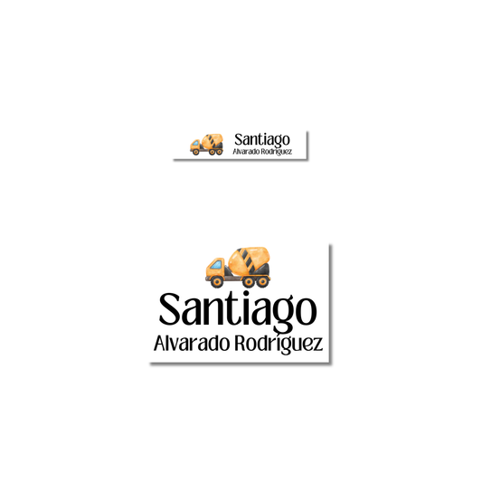 Carro de construcción, etiquetas ropa, personalizadas, textil, DTF