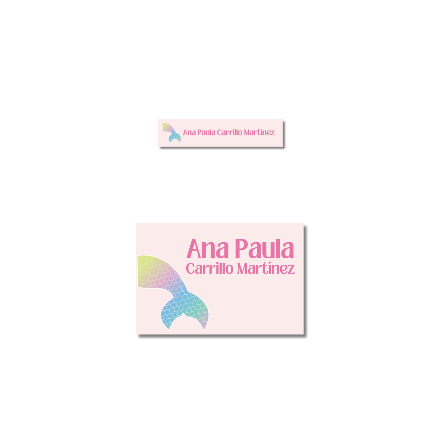 Cola de Sirena, etiquetas ropa, personalizadas, textil, DTF