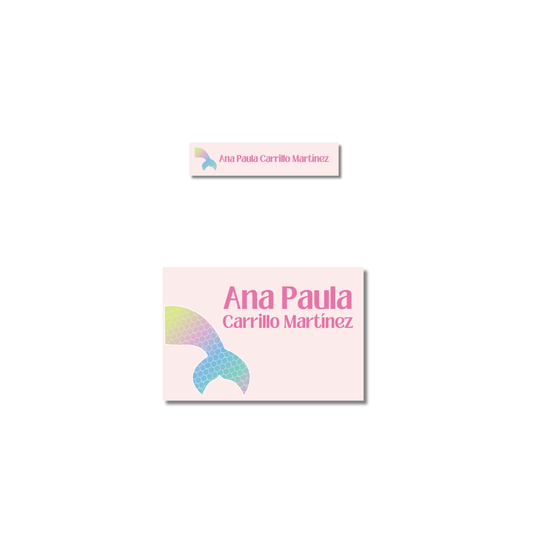 Cola de Sirena, etiquetas ropa, personalizadas, textil, DTF